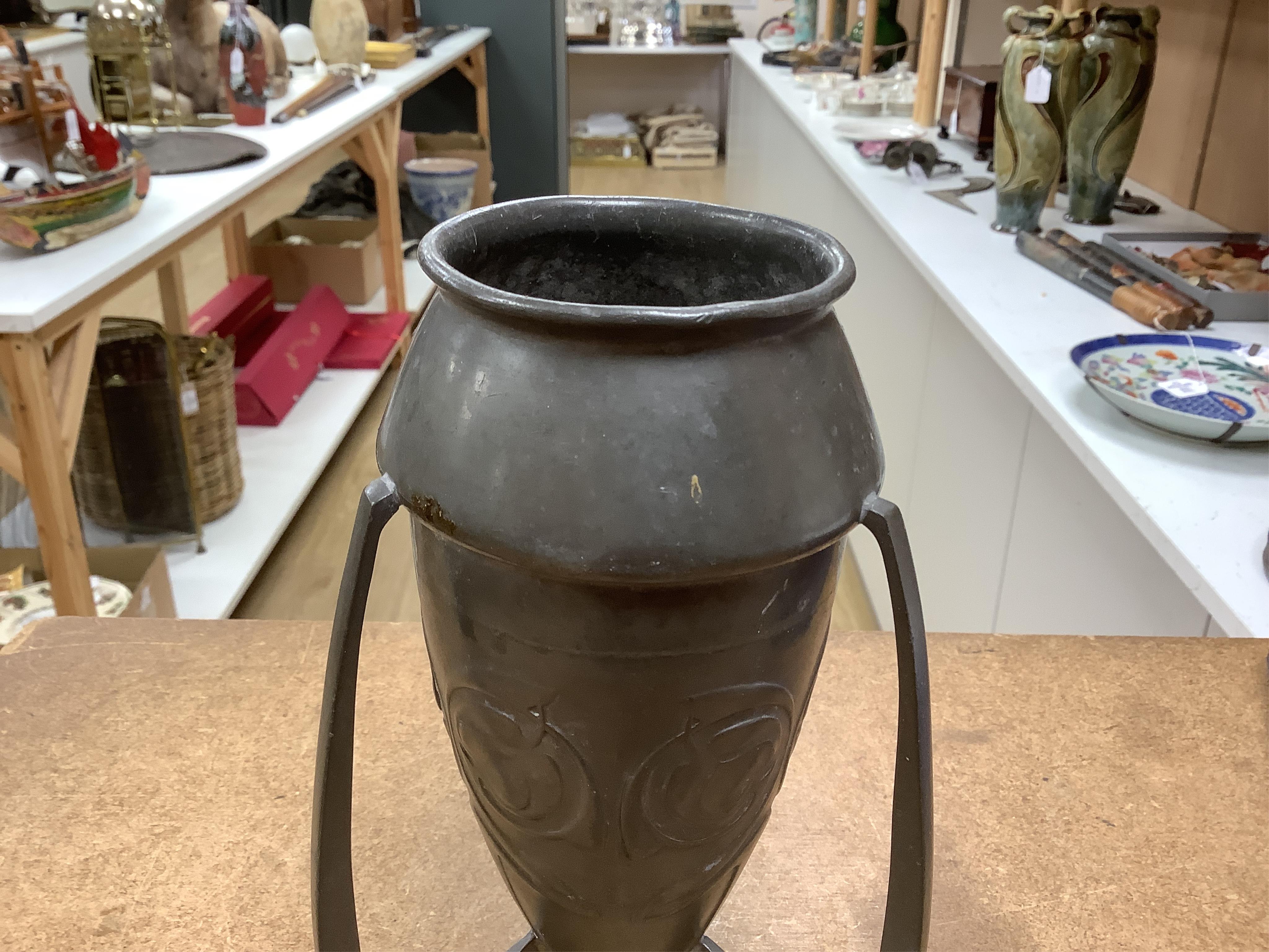 Archibald Knox, a Liberty & Co. Tudric pewter vase, numbered 0226 to the base, 19cm high